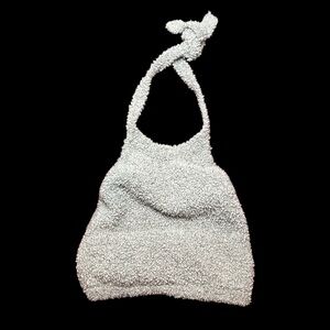 SKIMS Gray Textured Halter crop top L/XL